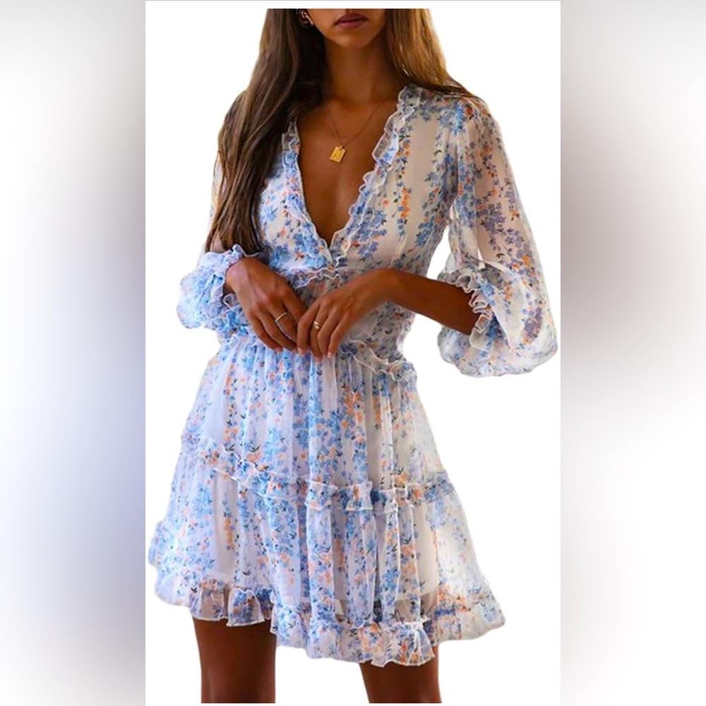 Deep V summer dress
